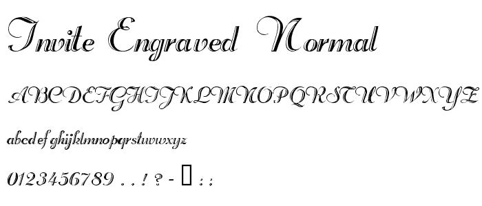 Invite-Engraved Normal font